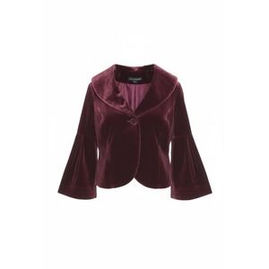 Willi Smith Burgundy Velvet Cropped Jacket Bell Sleeve Blazer Women's Large